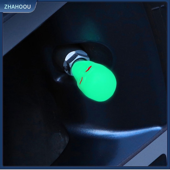 ☃Phụ Kiện Trang Trí Nhà Cửa Kiểu Dáng Dễ Thương Xinh Xắn☃ Vỏ Bọc Van Bánh Xe Dạ Quang Hình Đầu Lâu Độc Đáo