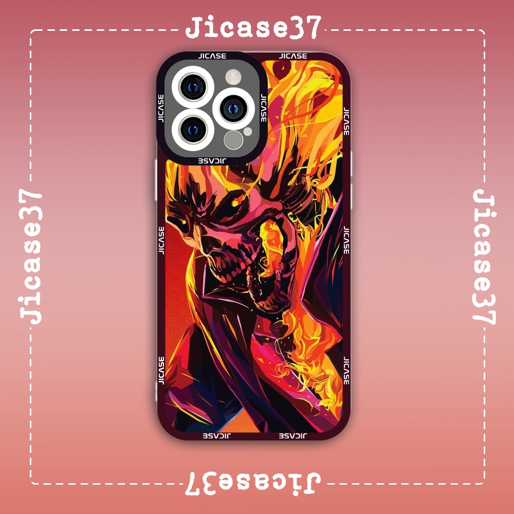 Ốp lưng iphone cạnh vuông Jicase Ghost Rider Aesthetic Marvel Comics MCU