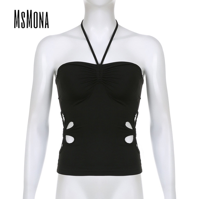 Áo Ống Ôm Sát Khoét Vai Màu Trơn Họa Tiết Hoa Quyến Rũ Thời Trang 2023 Cho Nữ