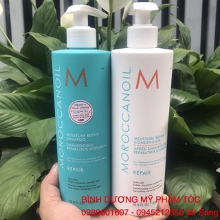 Dầu gội xả phục hồi Moroccanoil Moisture Repair 500mlx2 (2026 )