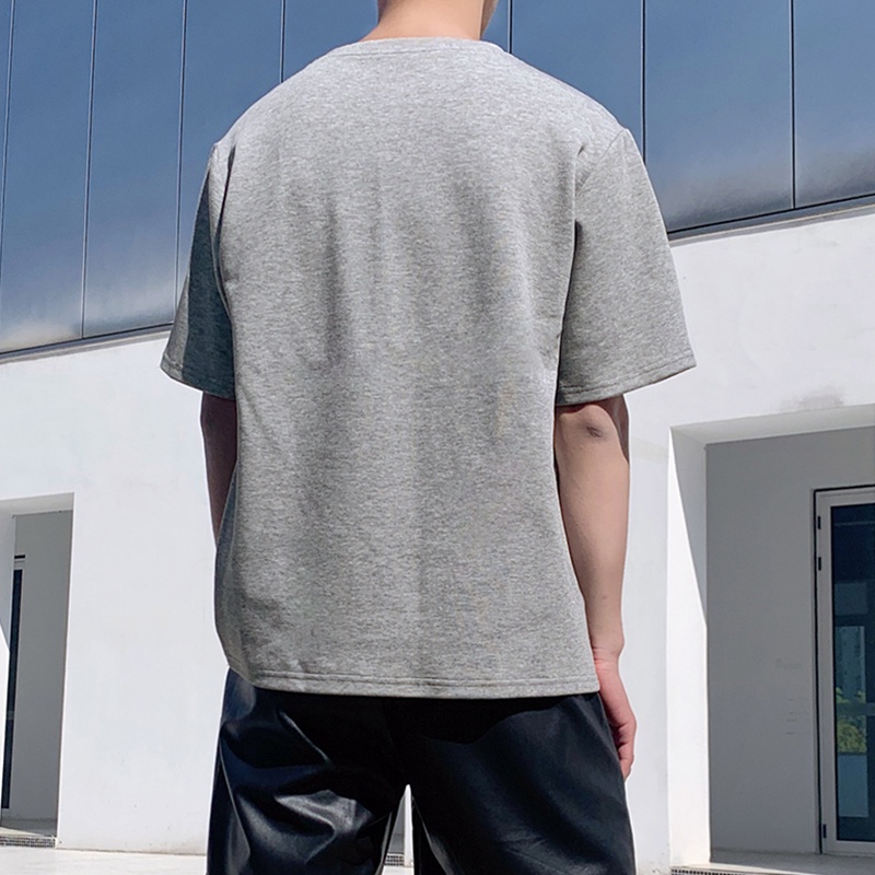 INCERUN Áo Thun Tay Ngắn Màu Trơn Thời Trang Trẻ Trung Cho Nam