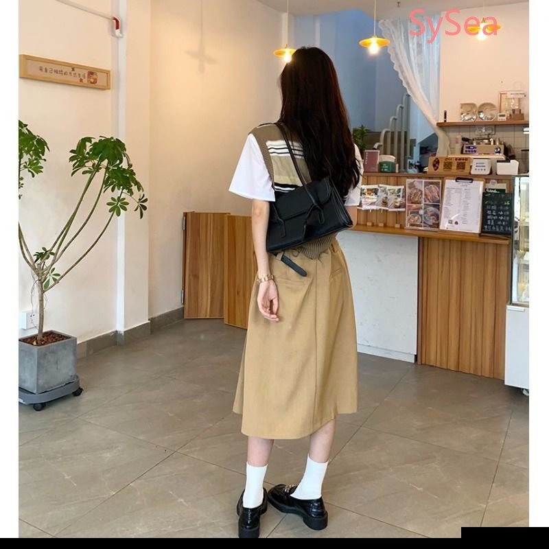 Áo Hai Dây Dệt Kim Kẻ Sọc Thời Trang Retro Cho Nữ