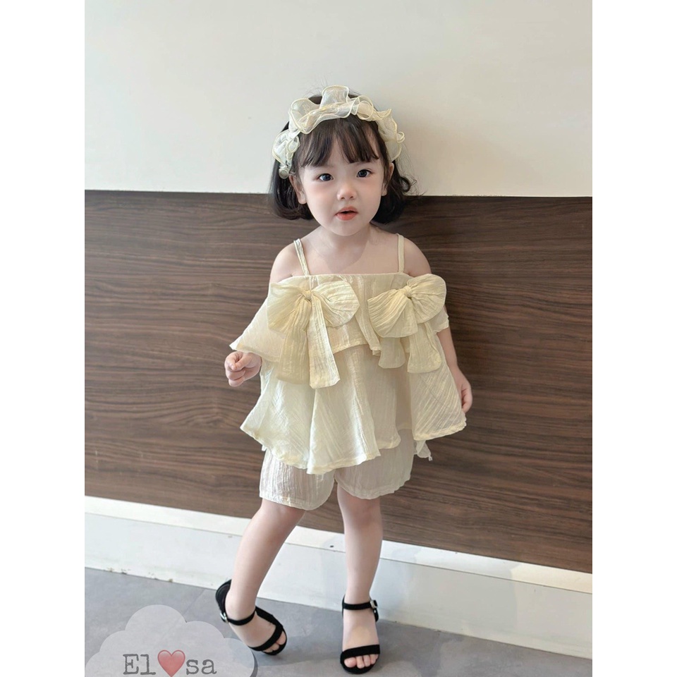 Bộ Đồ 2 Dây Đũi Mặc 2 Kiểu Bánh Bèo Dành Cho Bé Gái 8-18kg