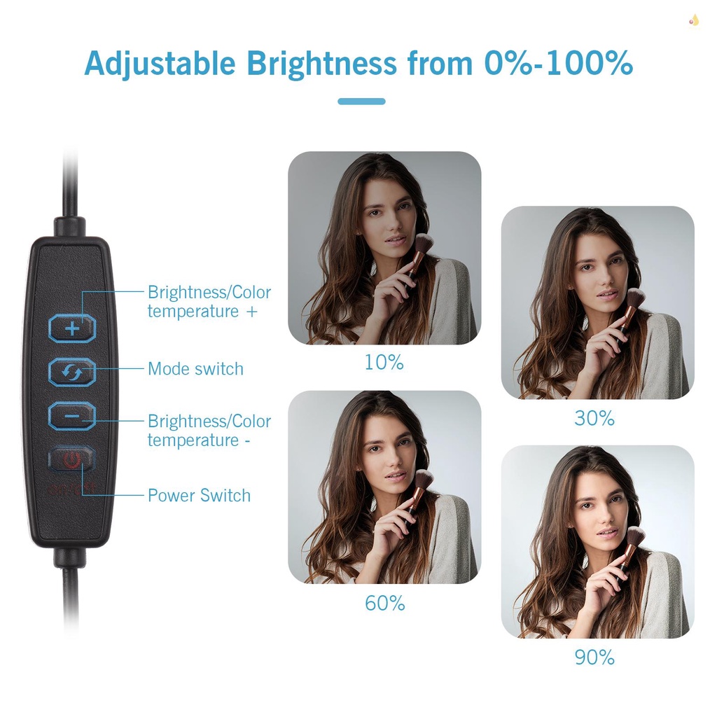 Bộ 3 Đèn LED 15W Hai Màu Sắc Có Thể Điều Chỉnh Nhiệt Độ Sáng CRI95 USB Kèm Bộ Lọc Màu Sắc Dành Cho Máy Ảnh