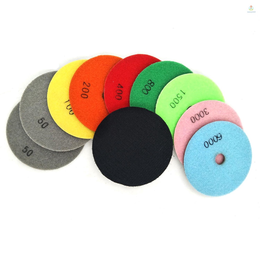 Bộ 10 Miếng Đệm Đánh Bóng Kim Cương 4 inch