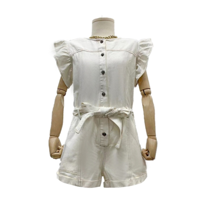 Bộ Áo Liền Quần Ngắn Tay Cài Nút Thời Trang Mùa Hè Cho Nữ