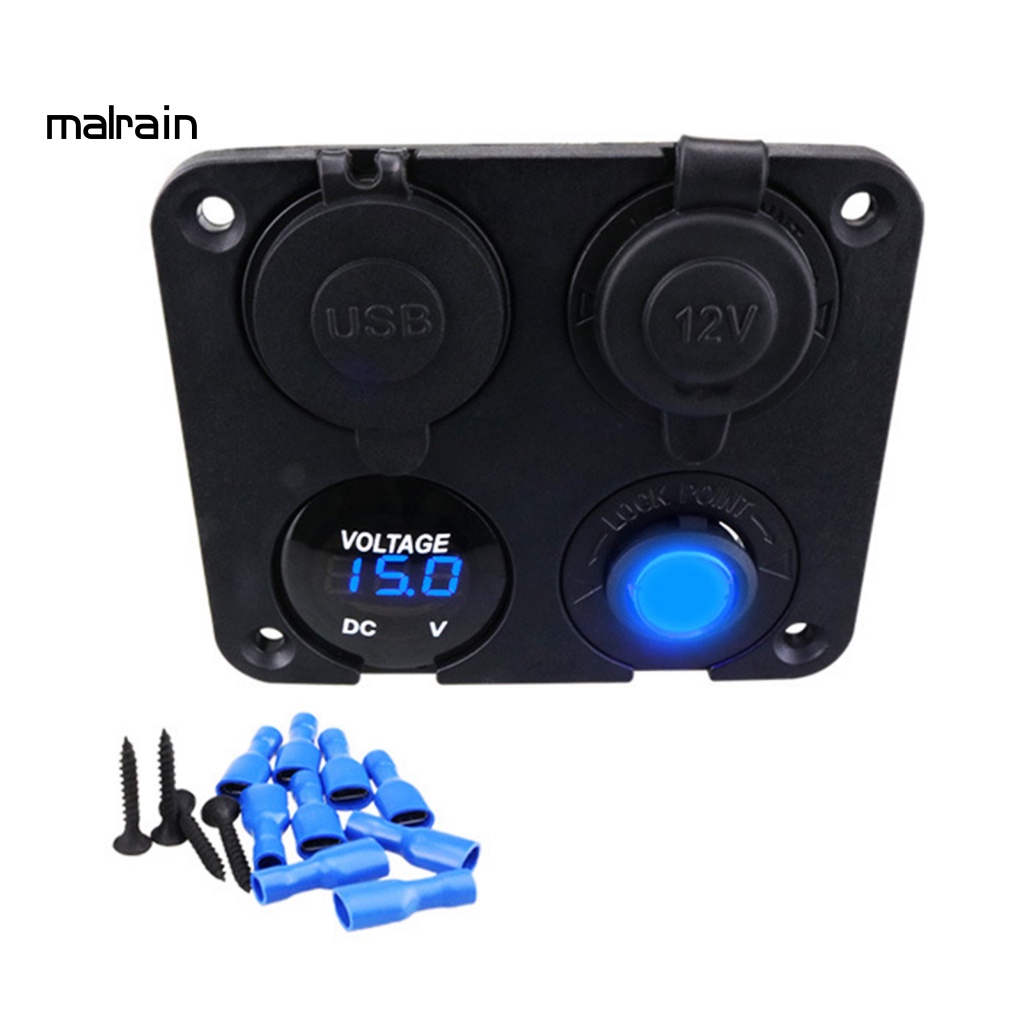 Cục Sạc Kỹ Thuật Số Thông Minh 12-24V Có Công Tắc Cho Xe Hơi / Xe Tải