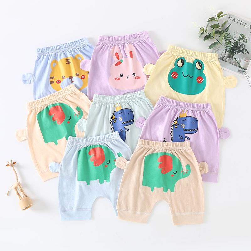 Quần Short Cotton Siêu Mỏng Thêu Họa Tiết Hoạt Hình Động Vật Dễ Thương Thời Trang Mùa Hè Cho Bé Sơ Sinh