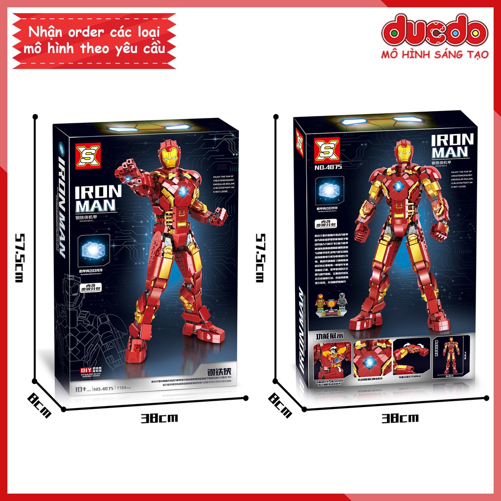 No 4075 Lắp ghép bộ ráp Iron Man MK42 - Iron Hero Mechanical - Đồ chơi Xếp hình Mô hình Iron Man