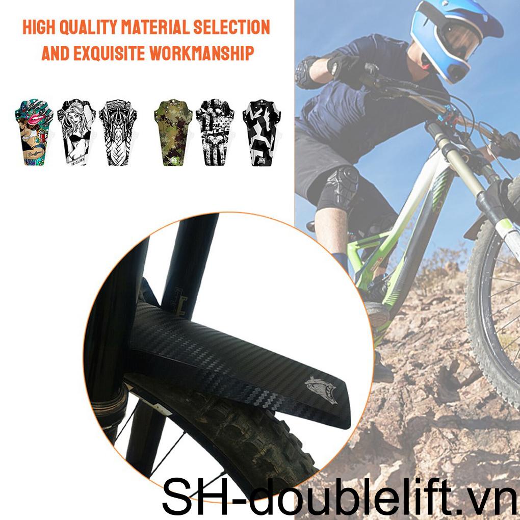 Tấm Chắn Bùn Trước Và Sau Bằng Nhựa In Họa Tiết Độc Đáo Kèm Dây Cáp Tiện Dụng Cho Xe Đạp