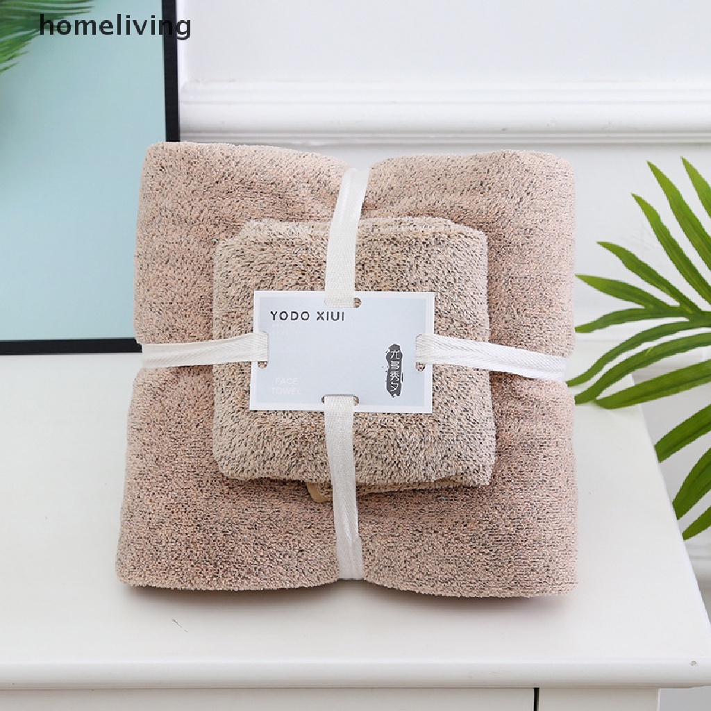 Bộ 3 Khăn Tắm Sợi Than Tre Mềm Mại Màu Trơn Thấm Hút Tốt Nhanh Khô Tiện Dụng