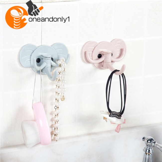 Móc Treo Đồ Dán Tường Nhà Bếp Chịu Tải Lớn 3 Móc Hình Voi Hoạt Hình