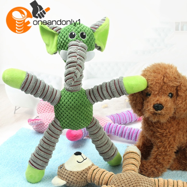 Đồ Chơi Nhồi Bông Mềm Mại Hình Động Vật Phát Ra Âm Thanh Chống Cắn Làm Sạch Răng Cho Thú Cưng