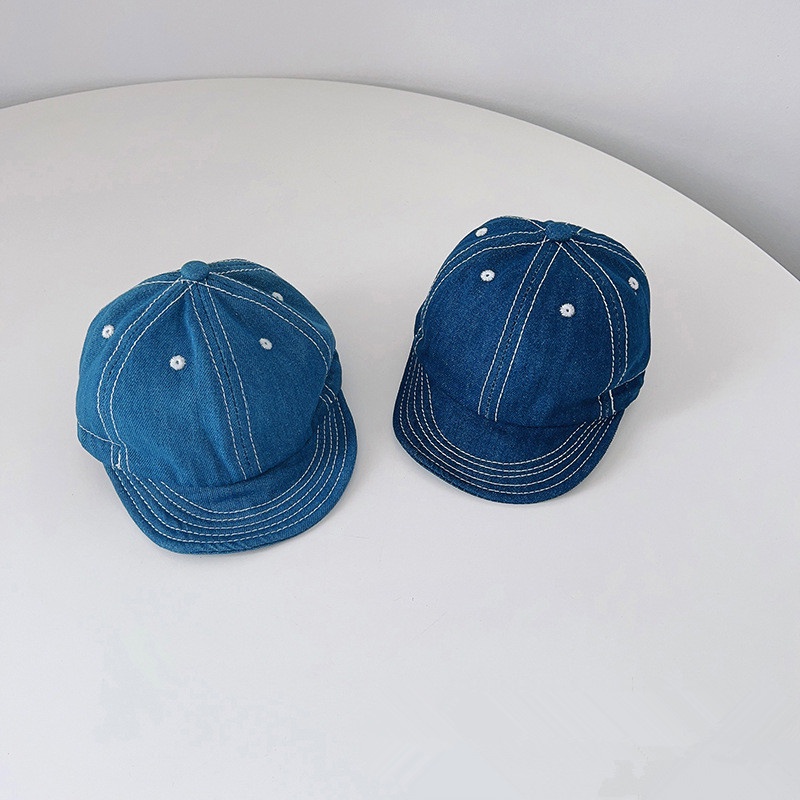 Mũ Lưỡi Trai Cao Bồi Vành Mềm Chống Nắng Màu Trơn Kiểu Retro Hàn Quốc Dễ Thương Cho Bé