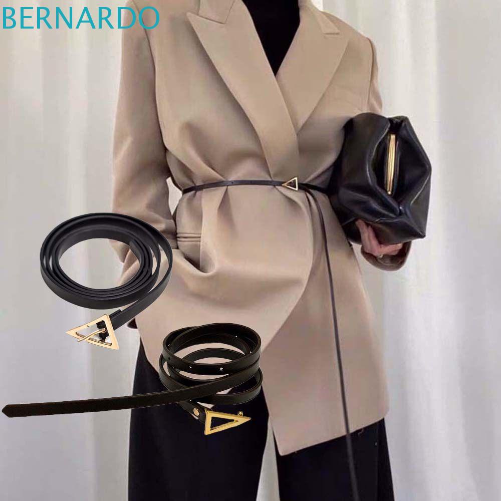 Thắt Lưng Da PU Màu Đen Thiết Kế Đơn Giản Cho Nữ