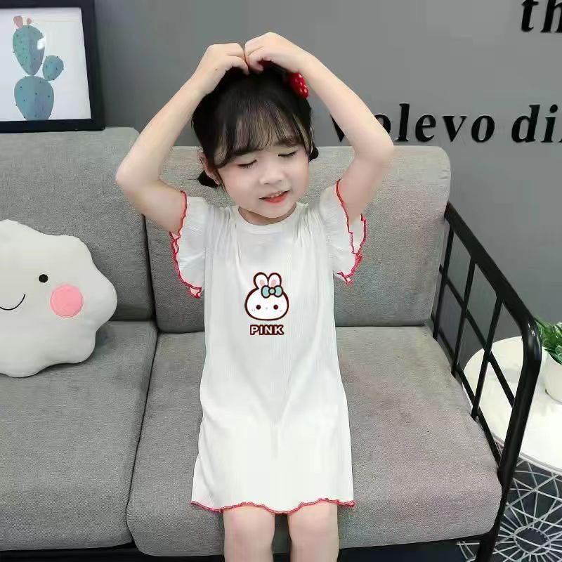 Đầm Ngủ In Hình Mèo Kỳ Lân Phong Cách Hàn Quốc Mới Cho Bé Gái