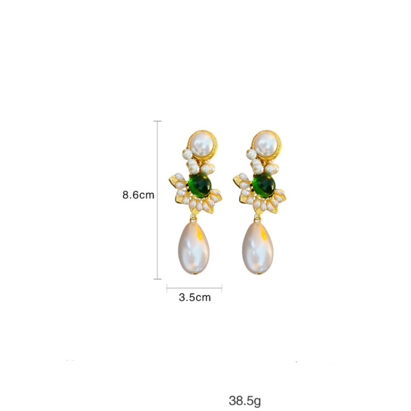 1 Đôi Bông Tai Bạc Hình Con Ong Đính Ngọc Trai Sang Trọng Thời Trang