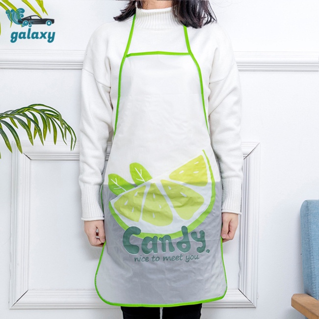 Galaxy Tạp Dề Bằng Pvc Chống Thấm Dầu Chống Nước In Họa Tiết Trái Cây Xinh Xắn