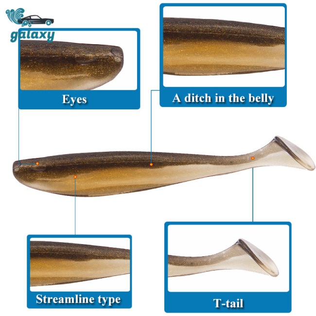 Galaxy Bộ 10 Mồi Câu Cá Hình Chữ T 5.5cm / 1.6g