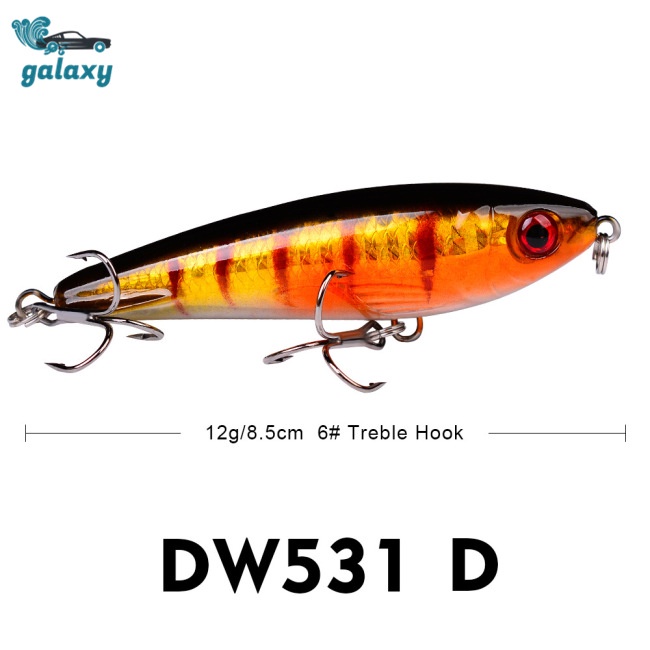 Galaxy Mồi Câu Cá Giả Bằng Nhựa 6 Màu 12g / 8.5cm