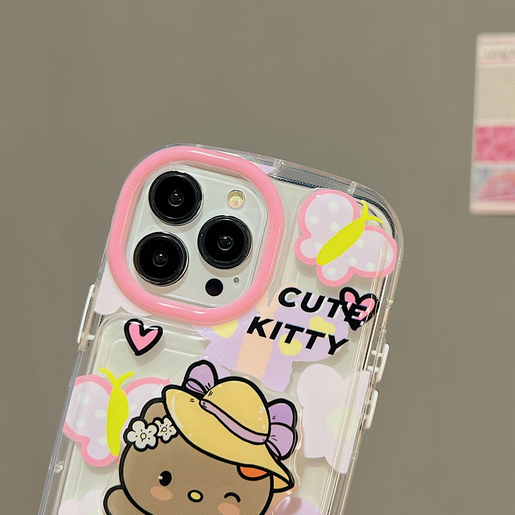 Ốp Điện Thoại TPU Dẻo Trong Suốt Họa Tiết Hoạt Hình Hello Kitty Kèm Giá Đỡ Cho iPhone 14 13 12 11 PRO MAX