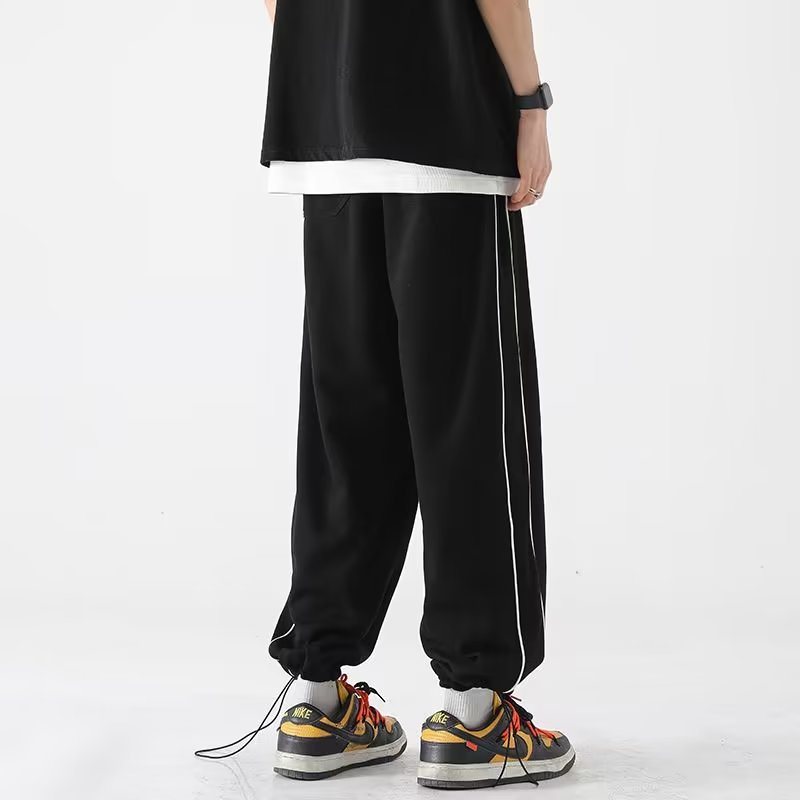 Quần Dài Thể Thao Dáng Rộng Họa Tiết Kẻ Sọc Phong Cách Hip Hop Cá Tính Cho Nam Nữ