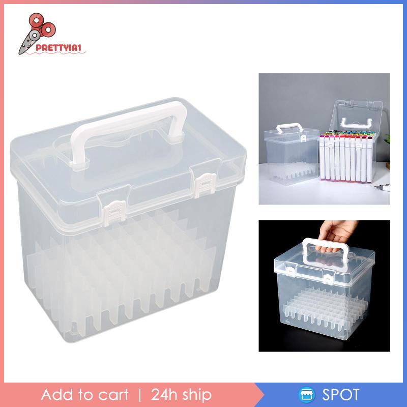 [Prettyia1] Hộp Đựng Bút Đánh Dấu Rỗng Thủ Công Có Tay Cầm Cho Trường Học