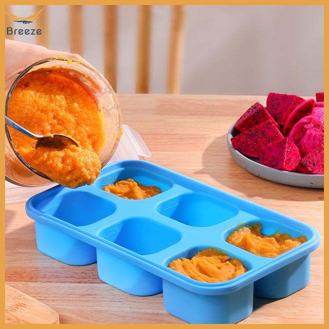 Khay Silicone Đựng Nước Sốt 6 Ngăn Có Nắp Đậy Tiện Lợi