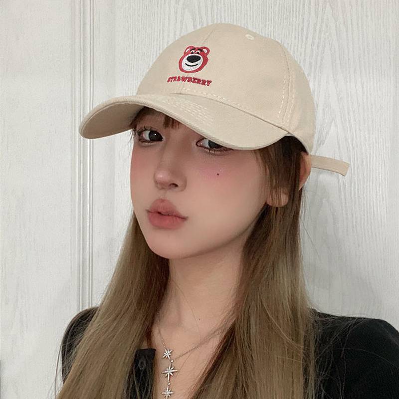 Kira Lotso Mũ Lưỡi Trai Thoáng Khí Chống Nắng Họa Tiết Gấu Dâu Tây Dễ Thương Thời Trang Xuân Hè