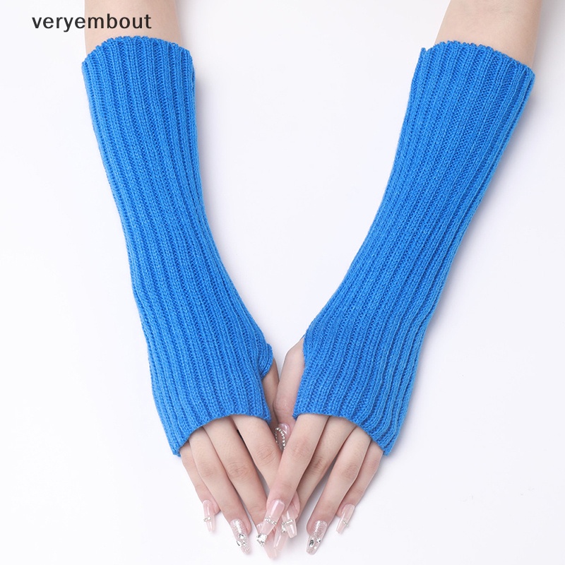 Ut Mới Găng Tay Dệt Kim Hở Ngón Giữ Ấm Cánh Tay Mắt Cá Chân Phong Cách Anime Harajuku Đáng Yêu Cho Nữ n