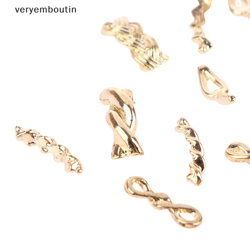 Set 10 / 20 Phụ Kiện Trang Trí Móng Tay Nghệ Thuật Kiểu Chuỗi Xích Màu Vàng / Bạc / Vàng Phong Cách