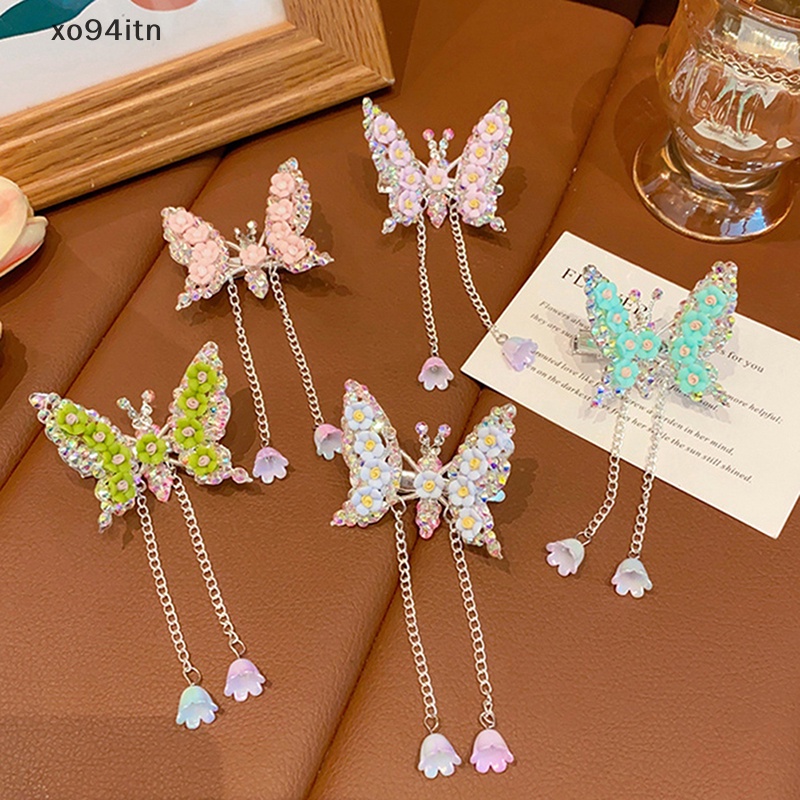 Kẹp Tóc Hình Cánh Bướm Phối Tua Rua Dễ Thương Cho Bé Gái