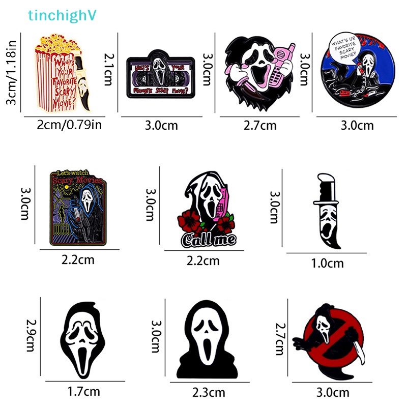 [TinchighV] Ghim Cài Áo Bằng Hợp Kim Tráng Men Hình Đầu Lâu Vô Diện Vui Nhộn Phong Cách Punk [Mới]