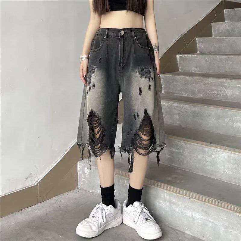 Quần Jeans Rách Phong Cách Hip Hop Thời Trang Cho Nam Và Nữ