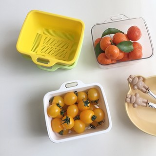 Hera rổ rửa trái cây thực phẩm mini hai lớp ráo nước