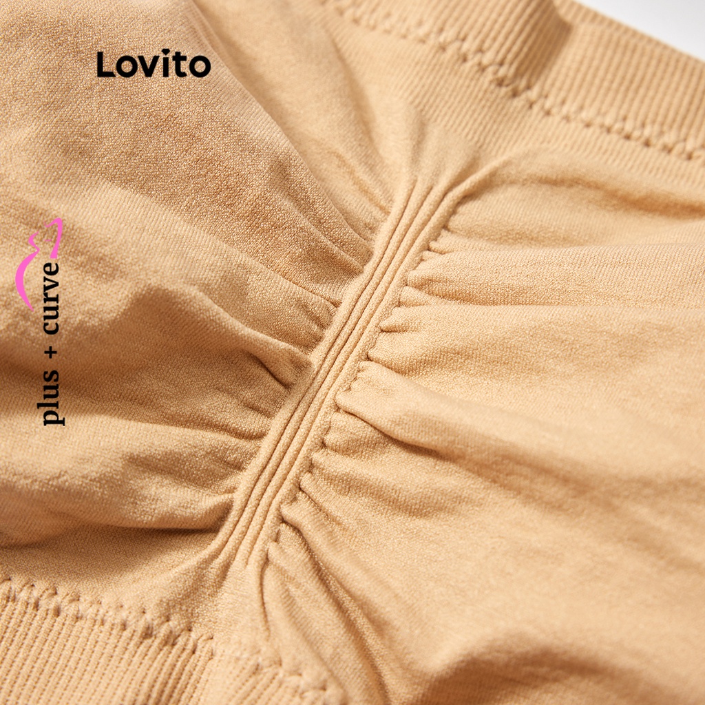 Áo ngực thể thao Lovito dây rút màu trơn thường ngày tôn dáng size lớn cho nữ LPS09079 (Màu mơ/ trắng/ đen)