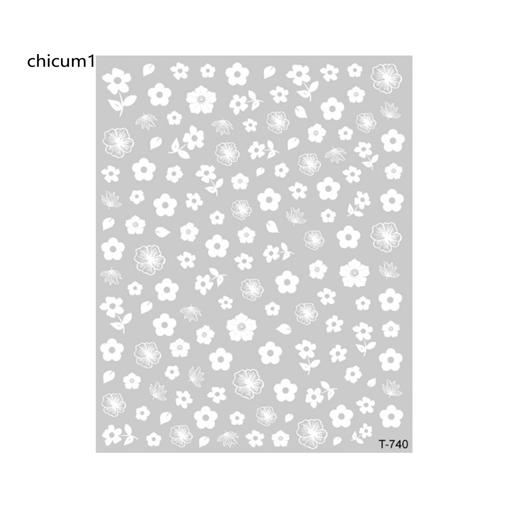 Nhãn Dán Trang Trí Móng Tay Siêu Mỏng CC Họa Tiết Hoa Tinh Tế