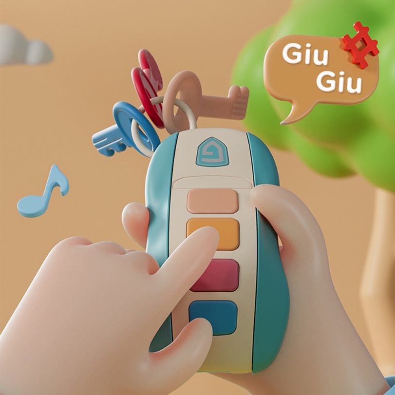 Đồ Chơi Xe Hơi Mainan Bayi Mainan Kunci Kereta Điều Khiển Từ Xa Vui Nhộn Giáo Dục Cho Bé