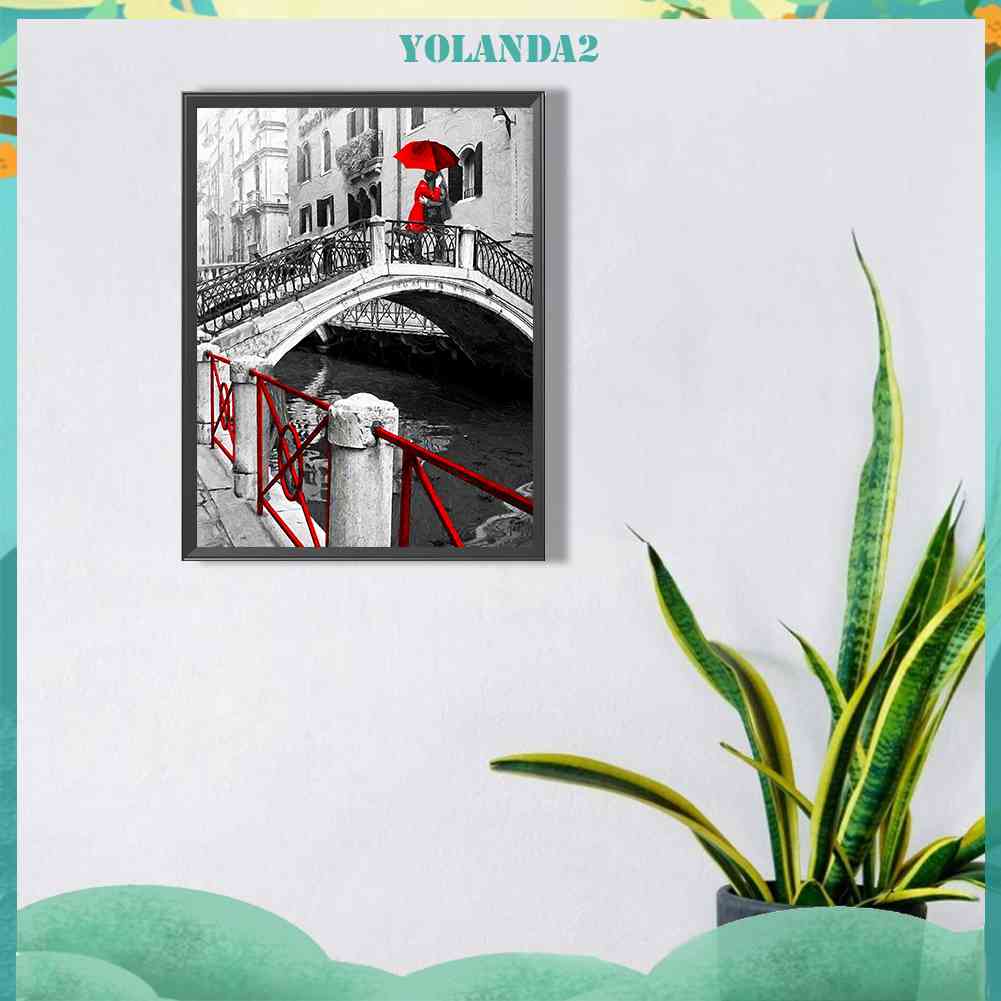 Tranh Đính Đá Kim Cương Toàn Bộ 5D DIY Hình Cây Cầu Tình Nhân Trang Trí Nhà Cửa