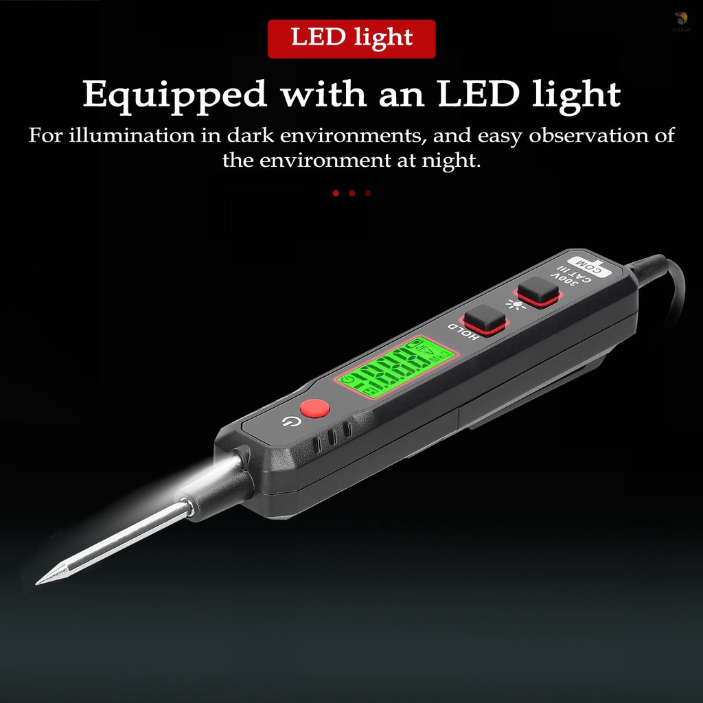 Bút Thử Điện Màn Hình LCD 0.8-100V Có Đèn Nền Chuyên Dụng Cho Xe Hơi