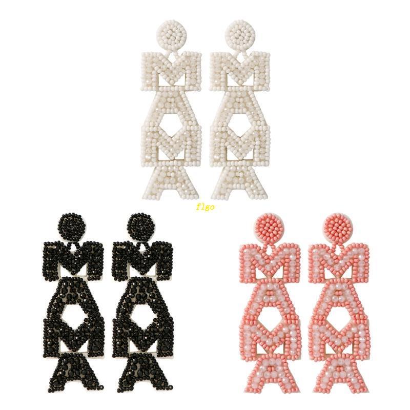 Đôi Bông Tai Dáng Dài Đính Hạt Phong Cách Boho Thời Trang Đi Biển Cho Nữ