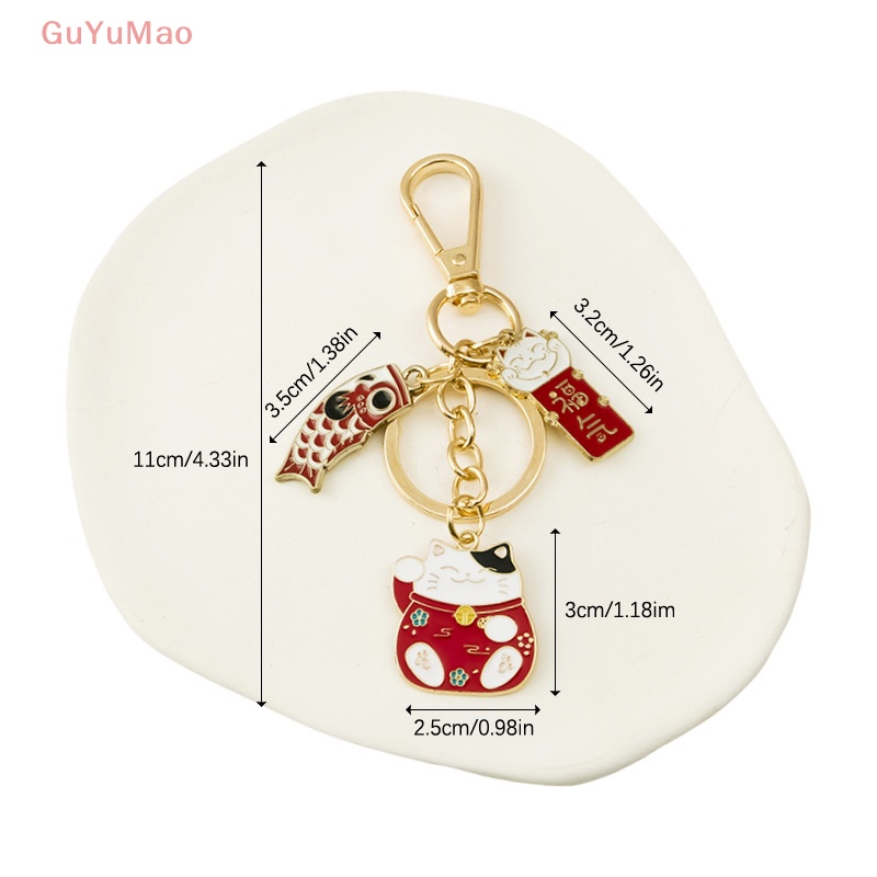 [cxGUYU] 1 Móc Khóa Hình Mèo Beckoning Phong Cách Nhật Bản Cho Nữ PRTA