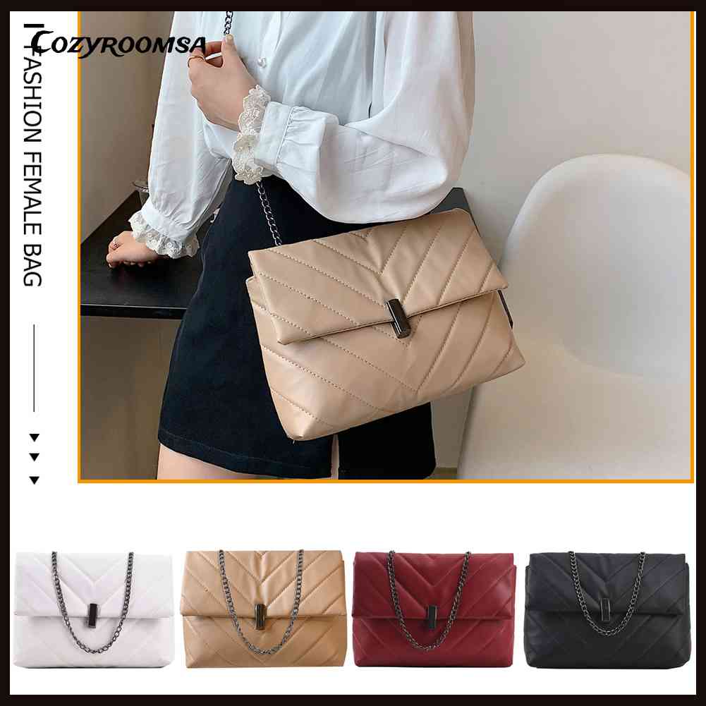 Túi Xách Da PU Màu Trơn Thời Trang Cho Nữ