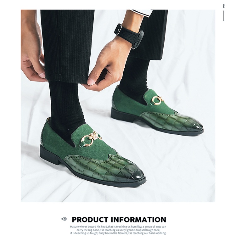 Giày Da Lộn Mũi Nhọn Màu Sắc Sang Trọng Cho Nam