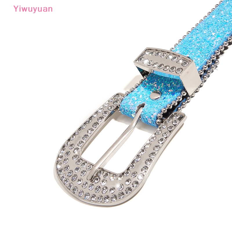 Thắt Lưng Da PU Đính Đá Lấp Lánh Phong Cách Cao Bồi Phương Tây Y2K Mới