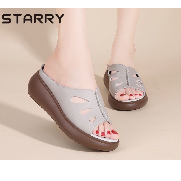 STARRY dép đế xuồng sandal giày oxford nữ Dễ thương mềm mại và thoải mái  042707