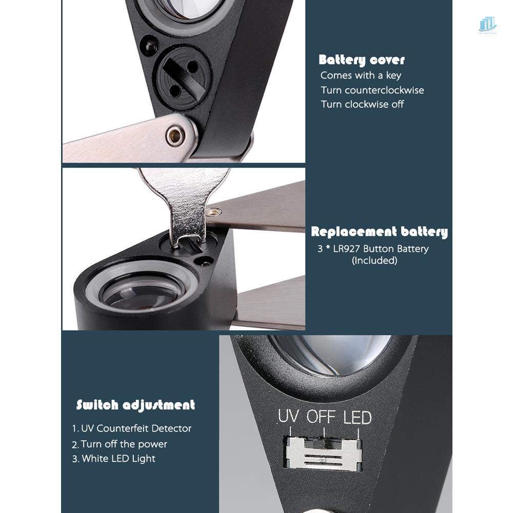 Kính Lúp Cầm Tay Mini 30X 21mm 6 Chế Độ Kèm Đèn LED UV Đa Năng Chuyên Dụng Cho Thợ Kim Hoàn Dụng s2mwvn