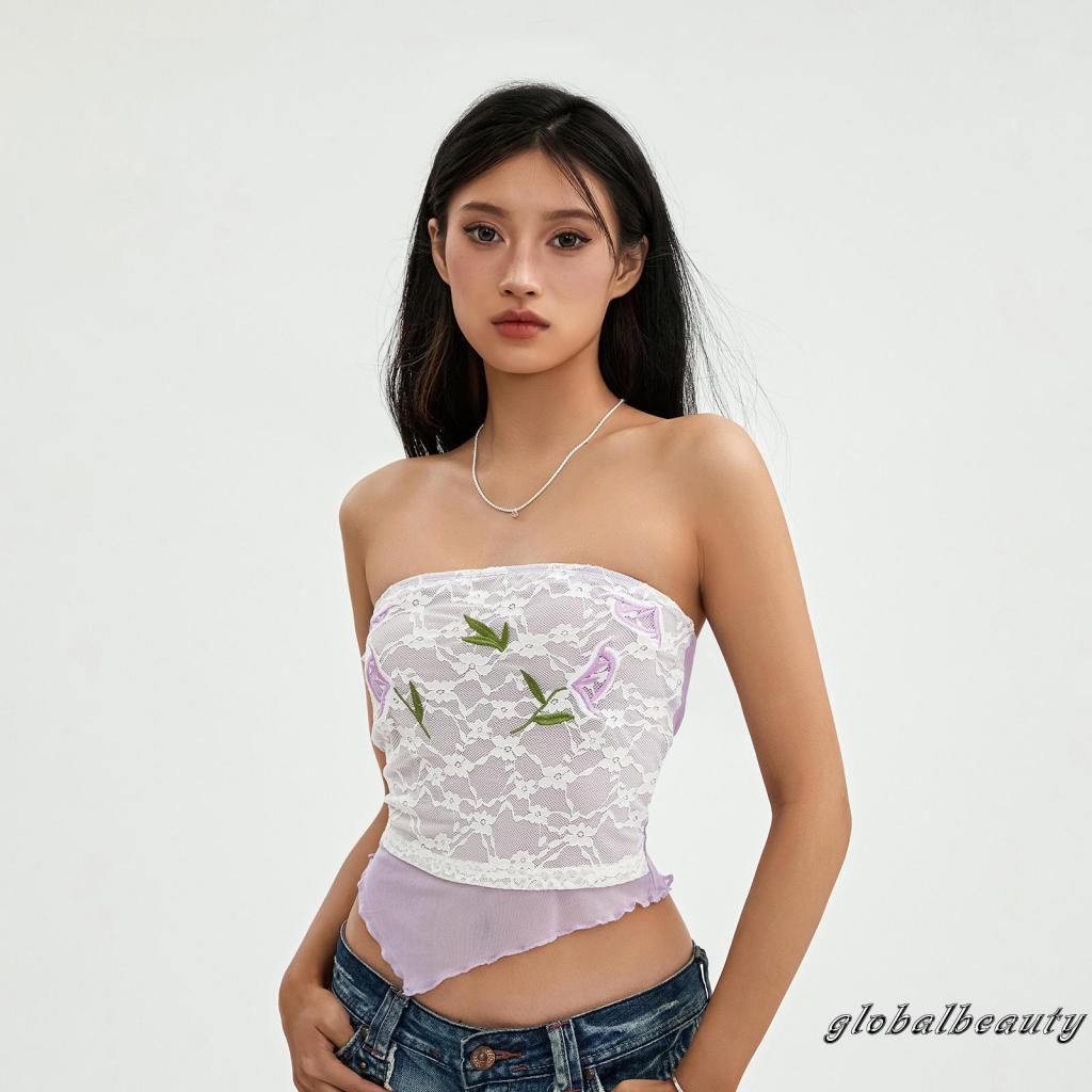 Áo Ống Ren Hoa Không Tay Thời Trang Mùa Hè Dành Cho Nữ