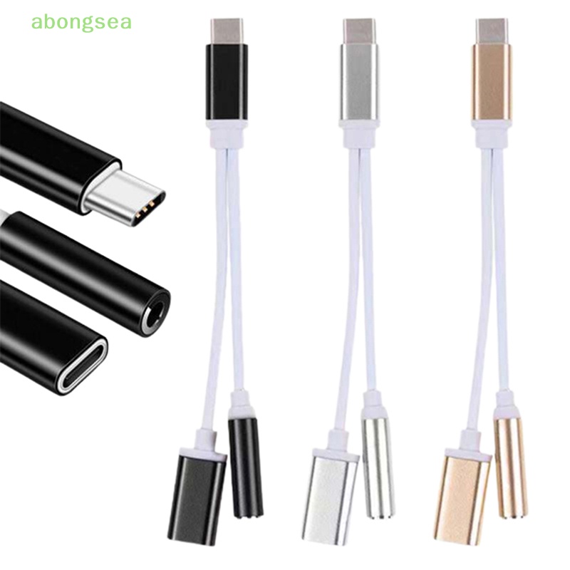 Dây Cáp Âm Thanh Chuyển Đổi 2 Trong 1 USB Type C Sang 3.5mm Cho Xiaomi Huawei Nice