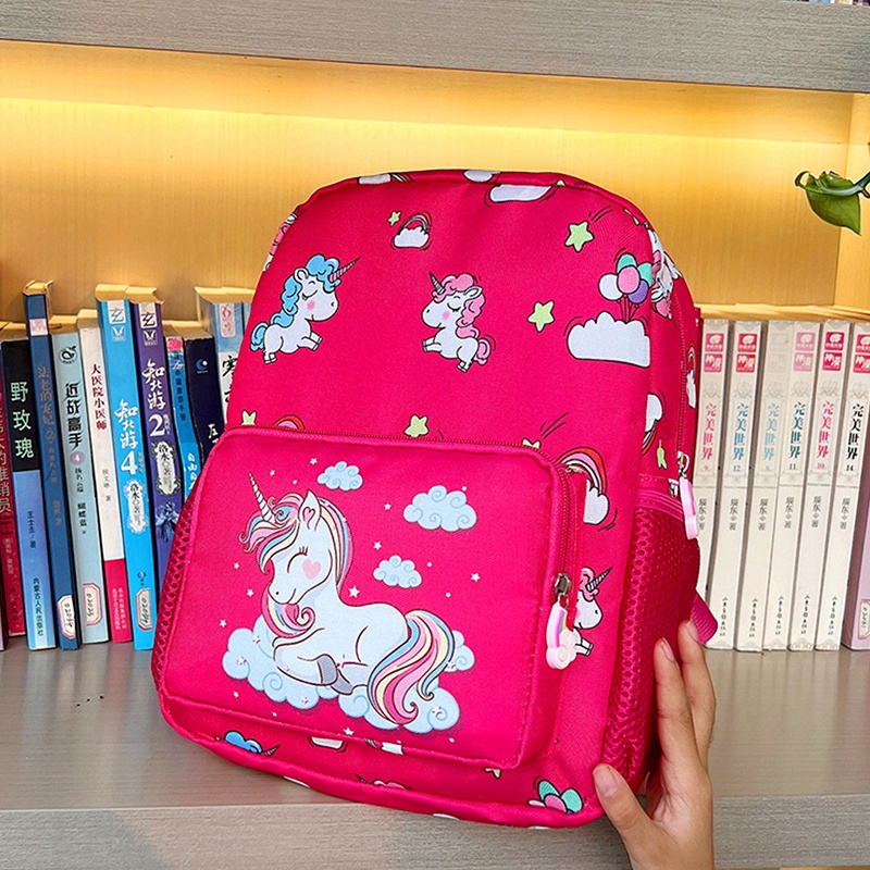 Ba Lô Đi Học Họa Tiết Kỳ Lân Hoạt Hình Đáng Yêu Dành Cho Bé